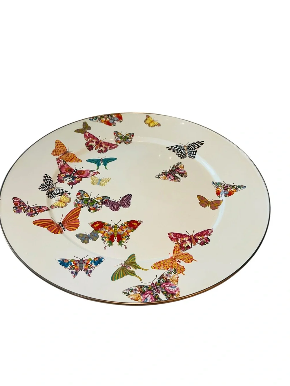 MacKenzie-Childs Butterfly Garden 16” Enamel Serving Platter Retired Rare - Picture 3 of 5